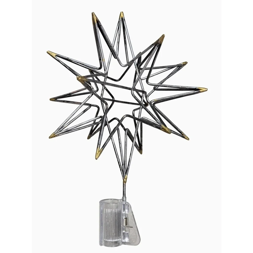 Hearth & Hand Starburst Tree Topper Gold Silver Metal Sputnik Christmas Decor